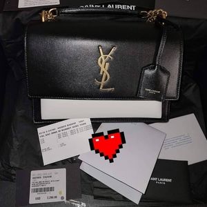 Saint laurent smooth leather sunset bag